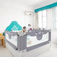 HENGMEI - Barrière de lit Réglable en hauteur 200 cm Protection anti-chute Pour bébé et enfant-2