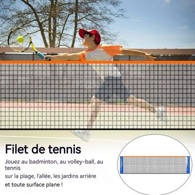 Filet De Badminton Portable 6.1m - Hauteur 76cm, Maille 2.5cm - Pour Jardin, Plage - Léger Et Résistant