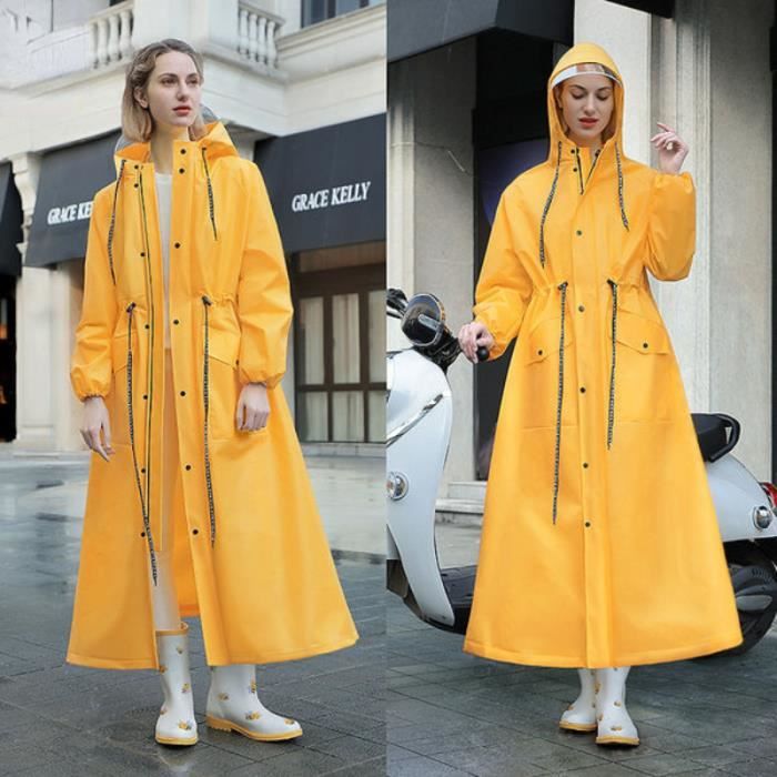 Couleur Rose taille XL 165 185CM Manteau de pluie Long et elegant pour homme et femme impermeable avec capu Cdiscount Bricolage