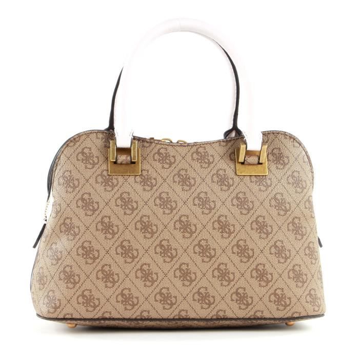 GUESS Mika Small Girlfriend Satchel Brown 115587 Achat Vente