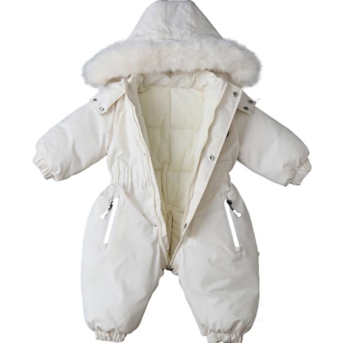 Combinaison Neige Blanche Unisexe Maman Et Papa – Taille 0-3 Mois – Occasion Très Bon état