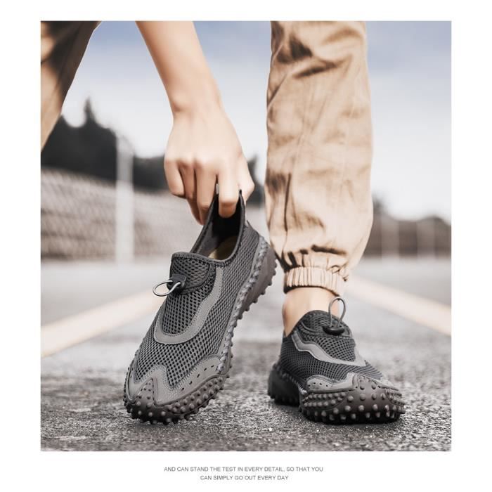 Chaussure Sans Lacets Homme Chaussures Sans Lacets Homme - Randonnée, Marche, Sport - Léger, Antidérapant, Chaud, Semelle Confort, Couleur Bleu Taille 46
