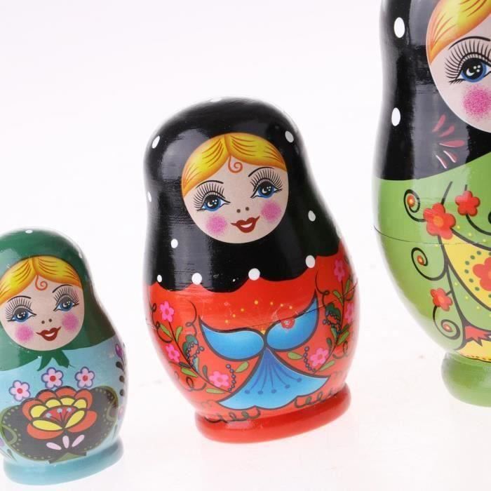 Poupées Russes Matryoshka – Set De 5 Pièces En Bois, Jouet éducatif Et Déco, Couleurs Variées