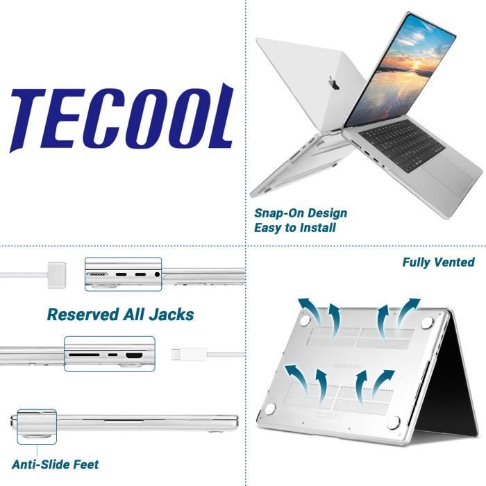 TECOOL Coque pour MacBook Pro 14 Pouces 2021 avec Puce M1 Pro/Max