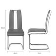AKALNNY Lot de 2 chaises de salle à manger - Simili gris et blanc - Style contemporain - chaise de bueau-3