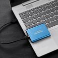 Disque Dur Externe Mini SSD Portable 4TB 4To Stockage Bleu avec OTG + Étui Housse Sac de Protection-3