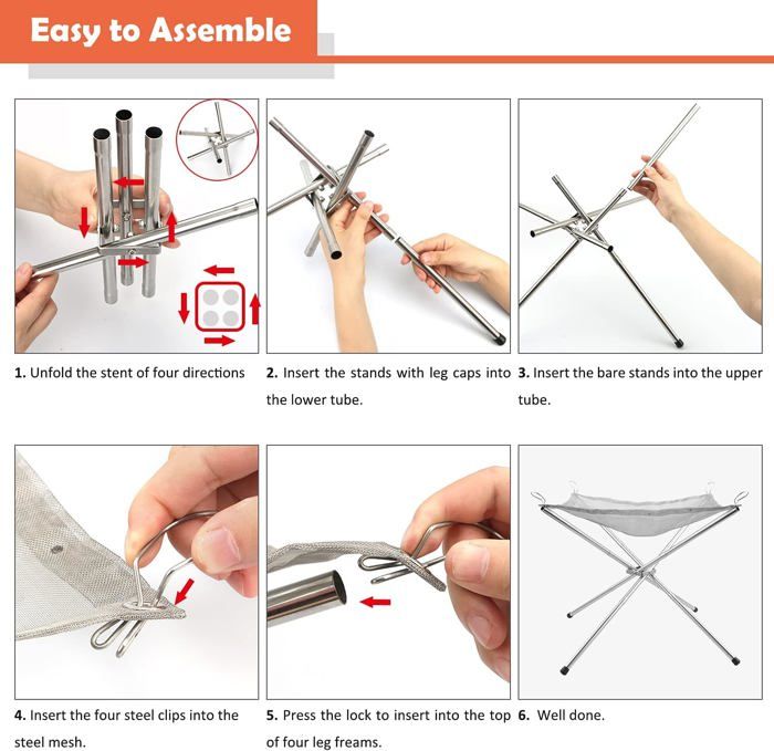 Brasero Portable En Acier Inoxydable 14x20 Cm - Foyer De Table Sans Fumée Avec Fourche Télescopique - Pour Terrasse, Camping