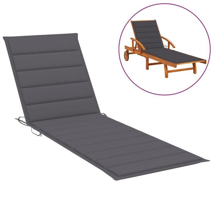 Coussin pour mobilier de jardin vidaXL Coussin de chaise longue crème mélangée 186x58x3 cm tissu