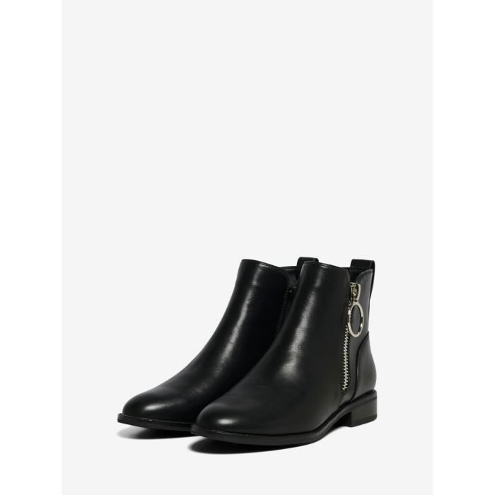 Bottes de combat légères à lacets pour femme - Bout rond - Talon épais