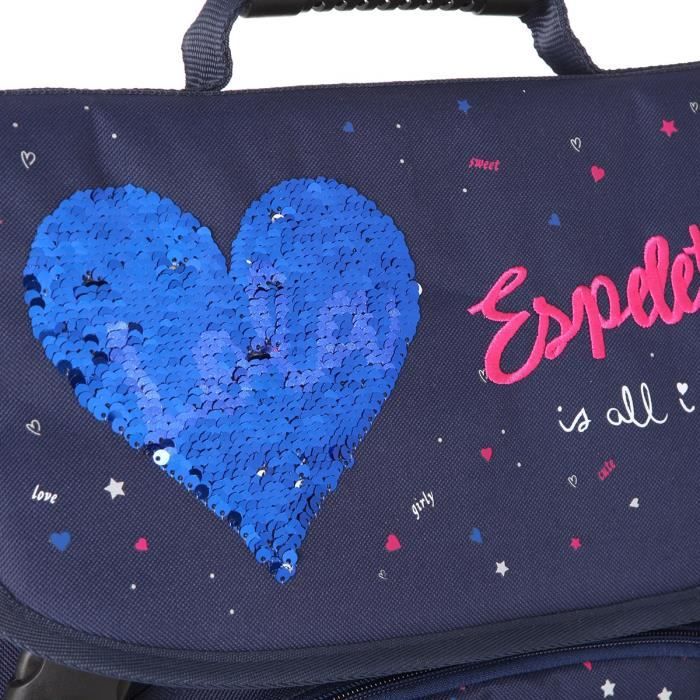 LOLA ESPELETA Cartable 2 Compartiments Primaire 38 cm Bleu marine Enfant Fille Bleu marine Cdiscount Bagagerie Maroquinerie