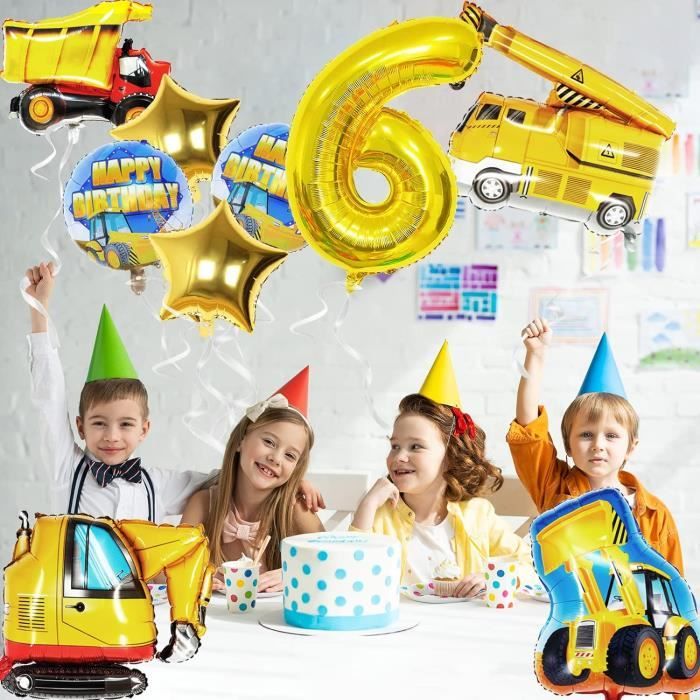 7 Pièces Ballons D'excavatrice Construction Pelleteuses Ballon Ballon Ballon 126821289172