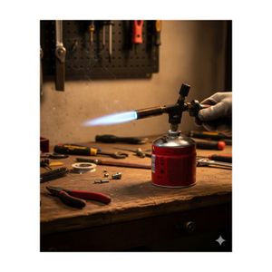 Lampe à Gaz INTEC 1100W Avec Allumage Piézo + 4 Cartouches De Gaz 190g – Prête à L'emploi