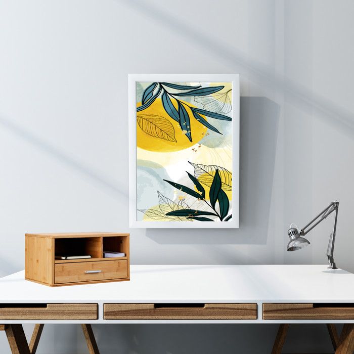 Support Imprimante En Bambou - 3 Compartiments Rangement Bureau, Design Naturel Et Solide