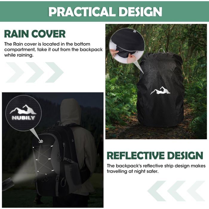 Bande Reflechissante 2 Housses Sac à Dos Imperméables Réfléchissantes | Protection Pluie/Poussière - Rando, Vélo, Trekking Protection Pluie Randonnée Réfléchissante