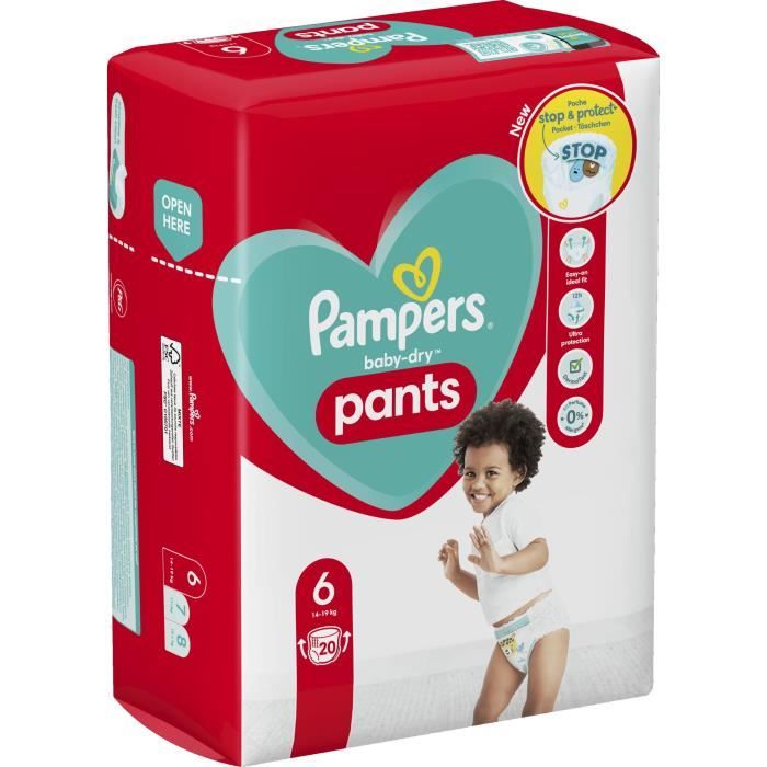 Couches-culottes Pampers Baby-Dry Pants - Taille 6 - 20 unités