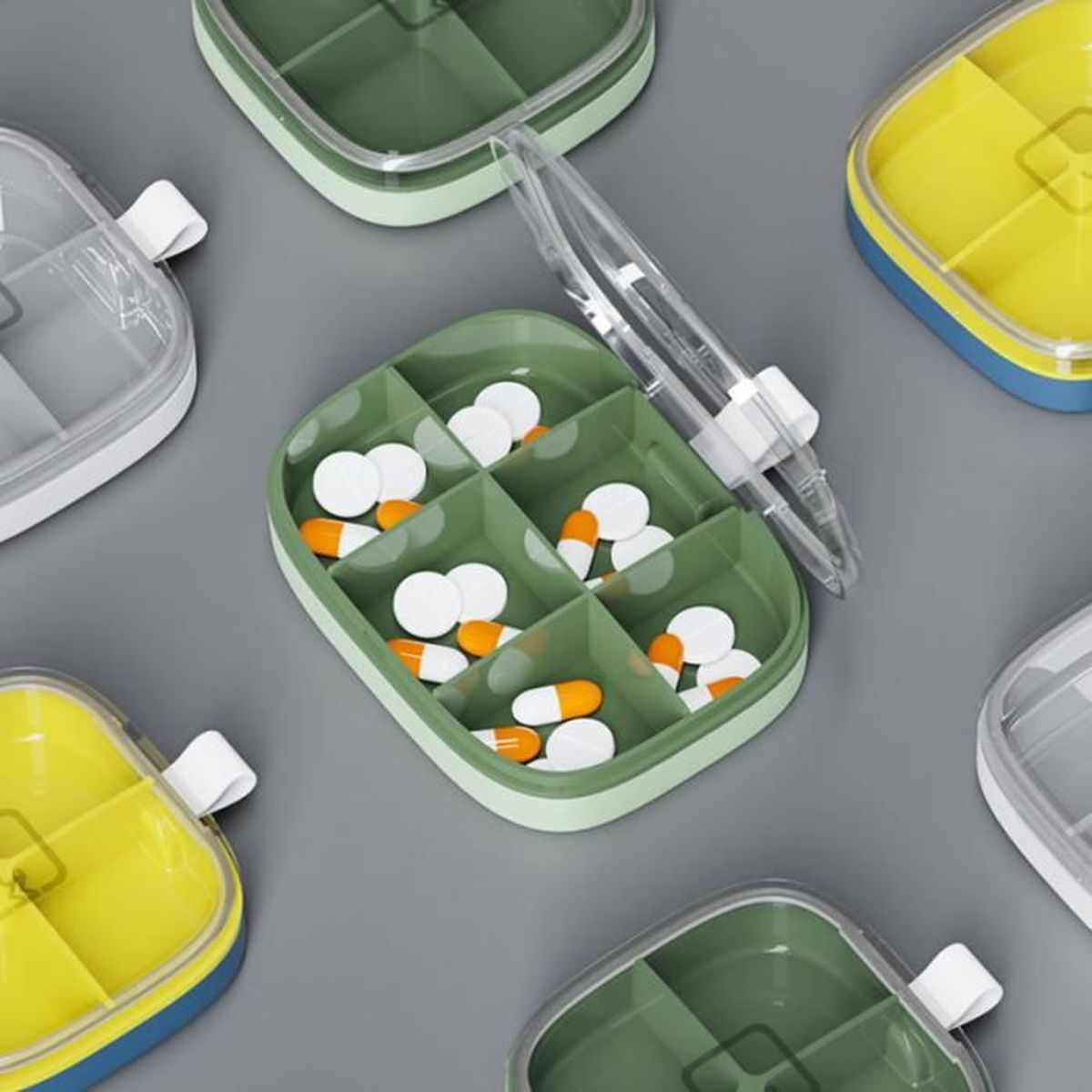 Lot De 2 Sacs à Médicaments Jukibole - Grande Capacité, Étanche, Portable - Gris/Vert Pour Maison, Voyage, Bureau