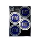 Autocollant - Fiat - Logo Bleu - Support chromé HQ - 94 x 131 mm - Résistance élevée