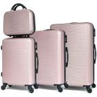 CELIMS FRANCE - Set de Valise 4 Pièces Week-End | Lot de Valise | Valise avec Vanity | ABS | Rose Gold