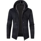 INSFITY Gilet Homme Capuche Carreaux Doublé Polaire Veste Zippee Chaude Epaisse Automne-Hiver - Noir