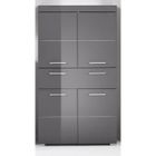 TRENDS INTERNATIONAL Colonne double AMANDA - 4 portes + 1 tiroir - L73 x P31 x H130 cm - Gris - TRENDTEAM
