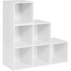 WOLTU Bibliothèque Étagère de Rangement, en Bois d’ingénierie, pour Salon Chambre Bureau, Blanc 90x30x90cm, SK027ws