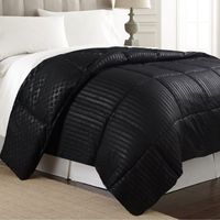 Couette Soft Luxe Noir 220x240 Sampur | Tempérée 250 g/m² - Réversible 2 en 1 - Thermorégulatrice - Chaleur Idéale - 100%