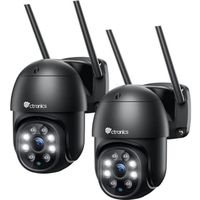 Ctronics Lot de 2 Caméra Surveillance WiFi Extérieure 1080P PTZ Vision Nocturne Couleur 30M Détection Humaine Suivi Automatique