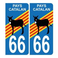 Autocollant Sticker Plaque d’immatriculation 66 Logo Blason Pays Catalan Logo Ane
