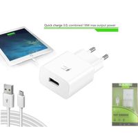 Chargeur Secteur Charge Rapide Compatible Tablette Samsung Galaxy Tab S2 Avec Cable Micro-Usb 1m -KAEESI®