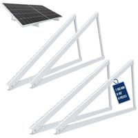 NuaSol Support pour panneau solaire jusqu'à 118 cm - Toit plat PV - Réglable de 0 à 90 ° - Lot de 4 - Aluminium