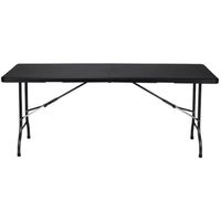 Table pliante - design noir - 6 personnes - métal - usage intérieur/extérieur