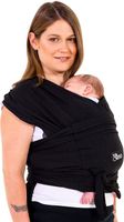 Echarpe de portage facile à enfiler, réglable, unisex - Porte-bébé multifonctionnel pour jusqu’à 9 kg - Noir - Design Enregistré