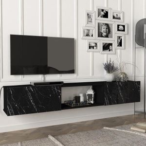 MEUBLE TV Meuble TV Paltamo 180 x 31 x 30 cm marbre noir