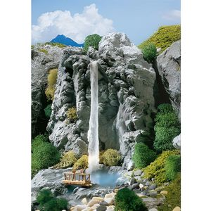 TERRAIN - NATURE Modélisme - FALLER - Cascade - Paroi rocheuse colorée à la main - Rainure d'eau délavée - Cascade d'eau