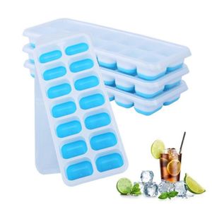 Kootek Ice Cube Trays with Lid (Set of 4), Silicone Large Square Ice Cube  Maker Ice Cube Molds for Whiskey, Cocktails and Homemade Freezer
