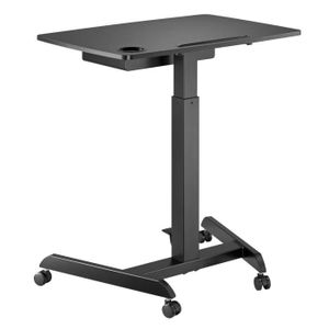 BUREAU  Table d'ordinateur portable à hauteur réglable avec roulettes et un tiroir Bureau assis-debout Réglable en hauteur jusqu'à 113cm