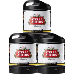 BIERE Pack 3 fûts de bière Perfectdraft 6 litres Stella Artois - 15 euros de consigne inclus