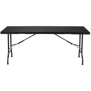 TABLE DE JARDIN  Table pliante - design noir - 6 personnes - métal 