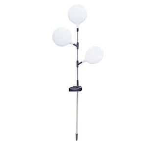 LAMPE DE JARDIN  1pc Solar Graden Stick Tampon Coloré Raquette Shape Design Lampe de terre Fiche Fiche pour la décoration Noir + Blanc
