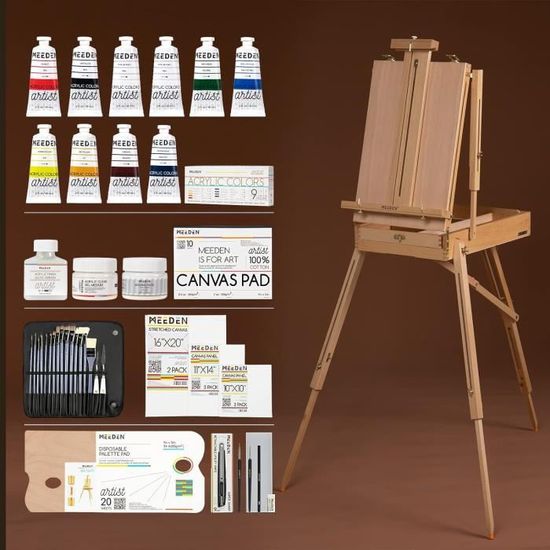 Kit Peinture Acrylique Artina Corsica 24 Pièces - 5 Toiles, 8 Couleurs, Pinceaux, Spatules, Crayons Accessoires Peinture Pinceaux Palette Kit Peinture Acrylique Artina Corsica 24 Pièces - 5 Toiles, 8 Couleurs, Pinceaux, Spatules, Crayons Accessoires Peinture Pinceaux Palette