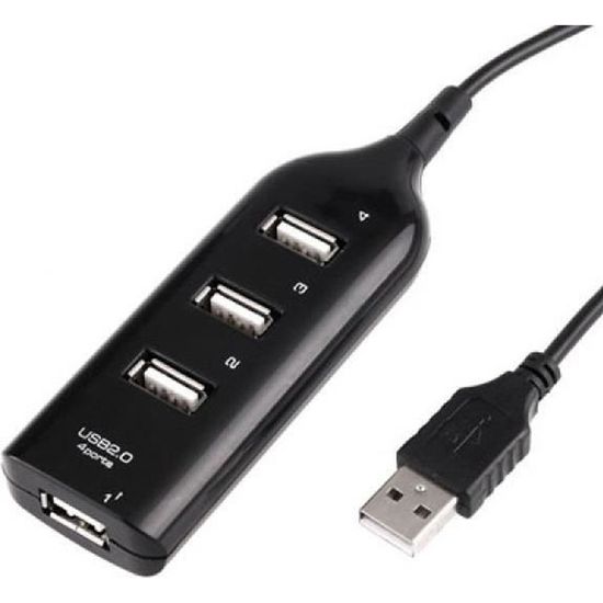 4 Ports USB 2.0 HUB, Cable Length 30cm(Black) Cdiscount Informatique