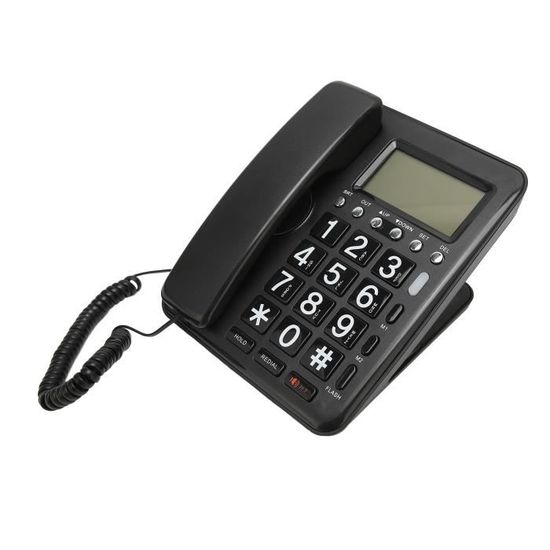 Téléphone Fixe Avec Haut-parleur, Identification De L'appelant Et Mise En Attente - Design Compact Blanc, Pour Maison Et Bureau - 11