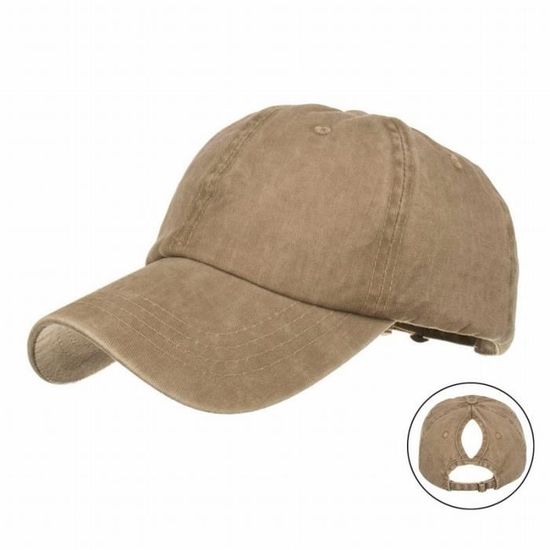 Randonnée Accessoires Casquette Baseball Femme Avec Trou Pour Queue De Cheval - Coton Réglable - Style Vintage Protection Solaire été