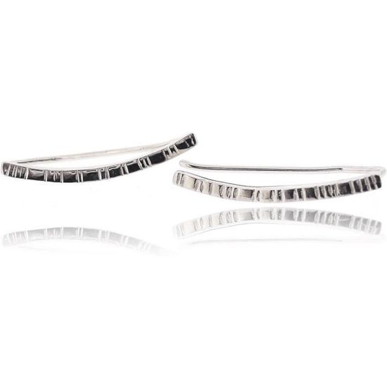 Boucles D'oreilles Cercle Avec Barre - Argent Massif 925, Pendantes, NEUF Avec étiquettes
