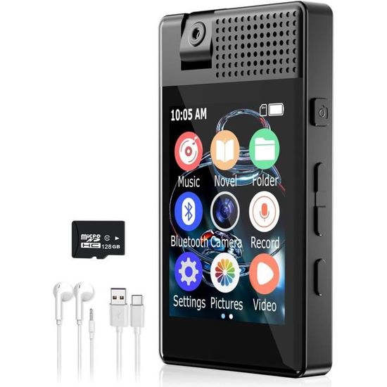 Lecteur Mp3 Bluetooth 5.0, 64Go Lecteur De Musique Mp3, 2.8 Tactile
