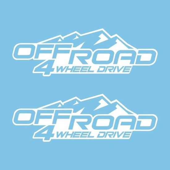 Autocollants 4x4 SUV Off-Road - Kit 2 Pièces, Vinyle Résistant, Taille 30x10 Cm, Fabriqué En Italie