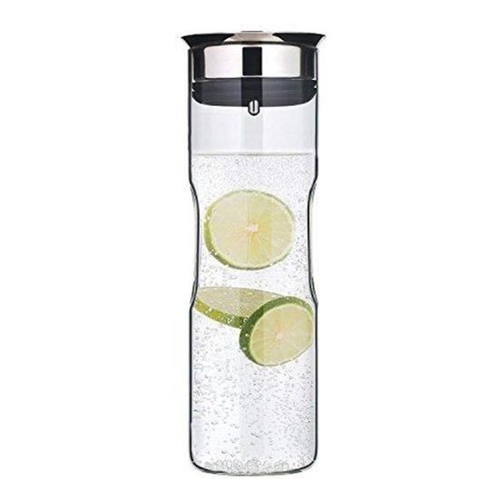 WMF Motion Carafe à Eau 1,25L - Verre, Fermeture CloseUp, Passe Lave-Vaisselle | Versement Sans Goutte, Tamis Intégré
