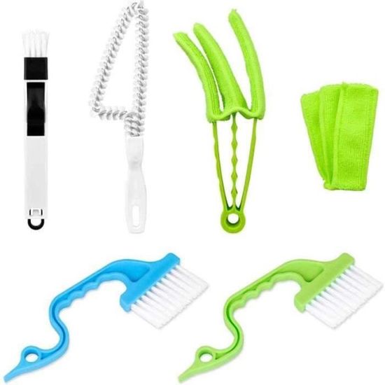 4 Pièces Brosse Nettoyage Rainure Fenêtre 2 En 1 - Outil Pour Rails Porte Et Coins Difficiles