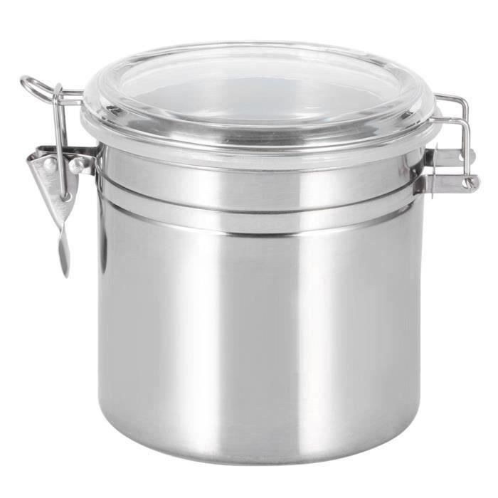 Boîte à thé Pot Scellé de Thé en Grains de Café en Acier Inoxydable Conteneur de Stockage pour Céréales à Sucre(12,5x13 )-,-isCdav