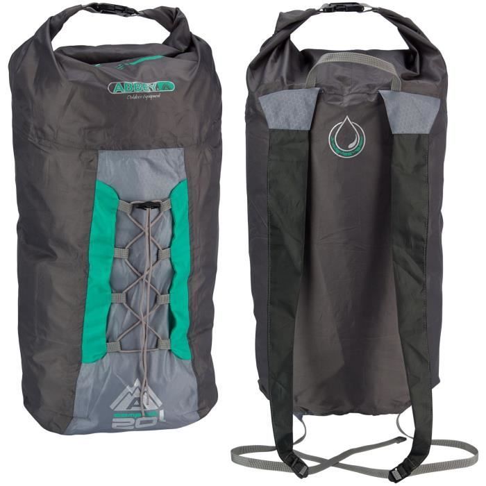 ABBEY Sac à dos compact pliable - 100% polyester indéchirable - Capacité du sac : 20 L - Poids : 90 g - Vert